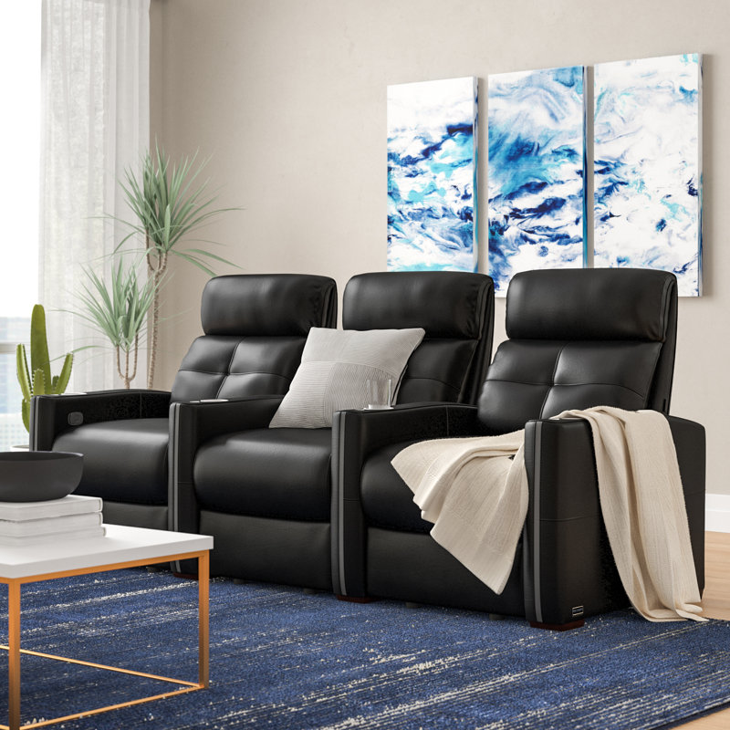 Orren Ellis Home Theater Sofa (Row of 3) & Reviews Wayfair